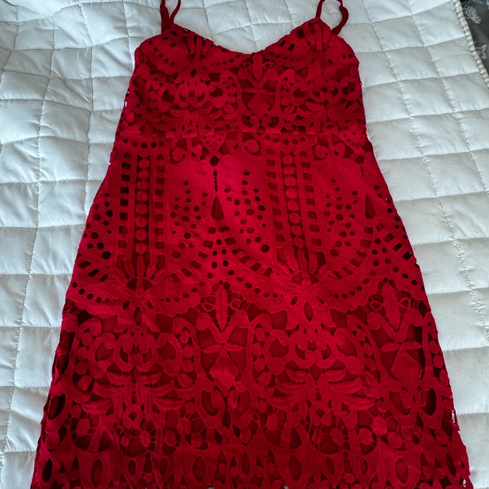 Lulu's Red Spaghetti Strap Mini Sundress